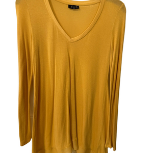 a.n.a Mustard Long Sleeve V-Neck Top